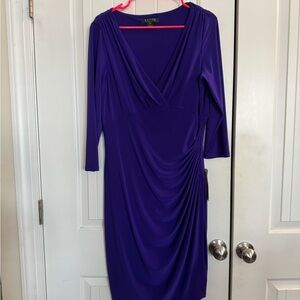 Ralph Lauren Deep Purple Long Sleeve Dress